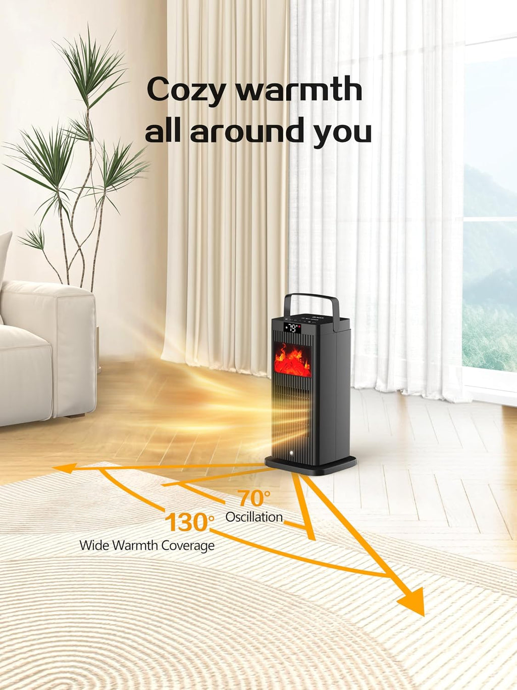 2026 Space Heater 1500W Portable Electric PTC Ceramic