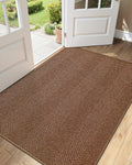 Color&Geometry Ultra Thin Indoor Door Mat 48"x72"Entrance Mat,Warm Chestnut