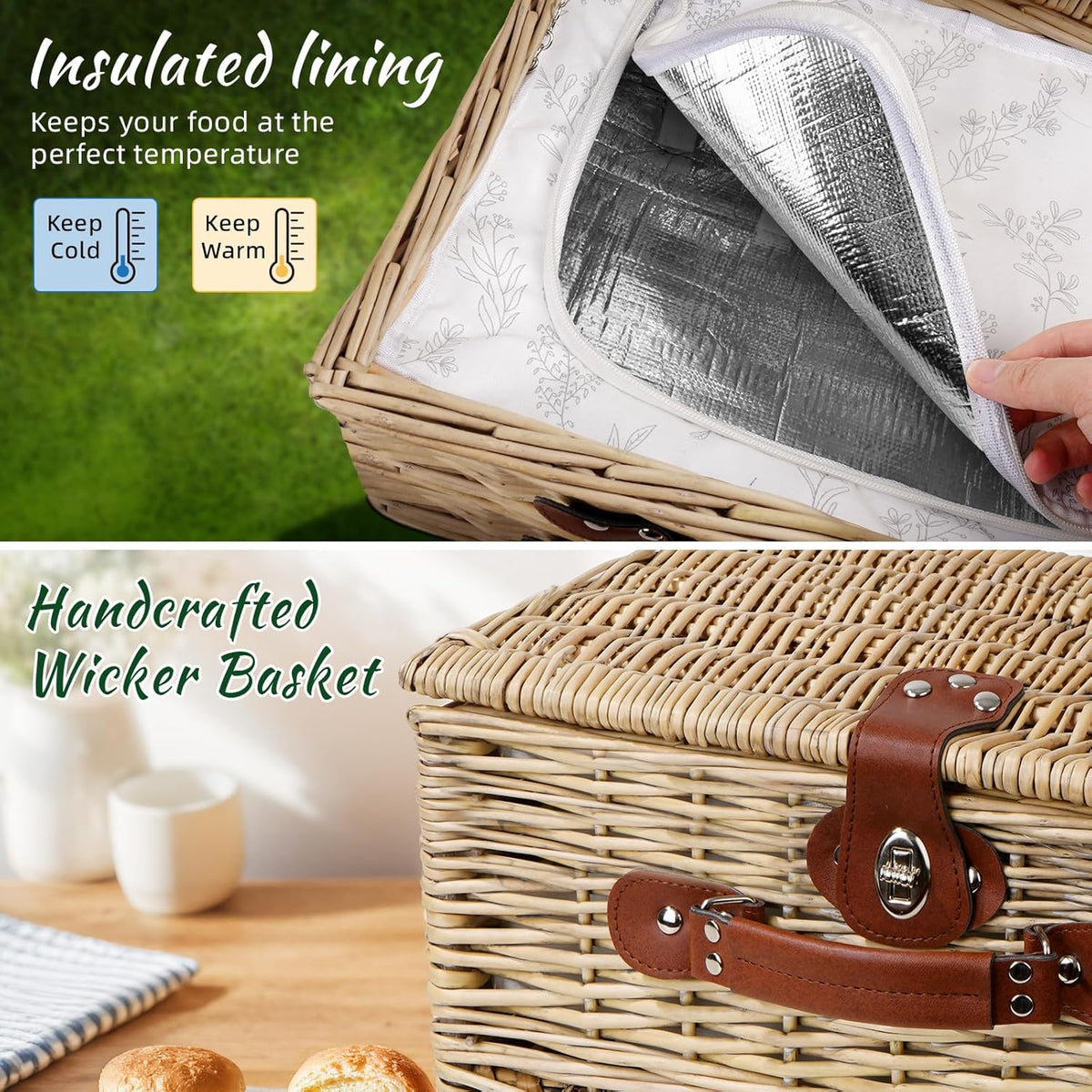 Picnic Basket for 2 Bridal Shower Wedding Gifts with Mr Mrs Wine Glasses