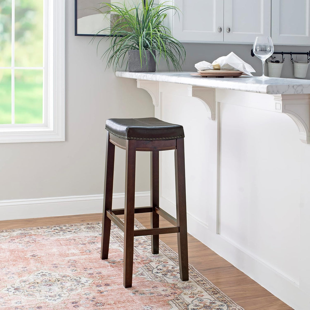 Linon Home Décor Kingston, 32" x 18.75" x 13.25", Model Number: 55816BRNPU-01-KD-U