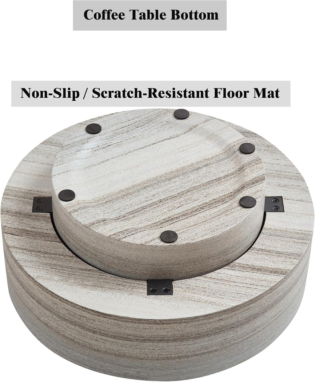 31.5" Round Faux Marble Coffee Table for Living Room (31.5"x12.8")