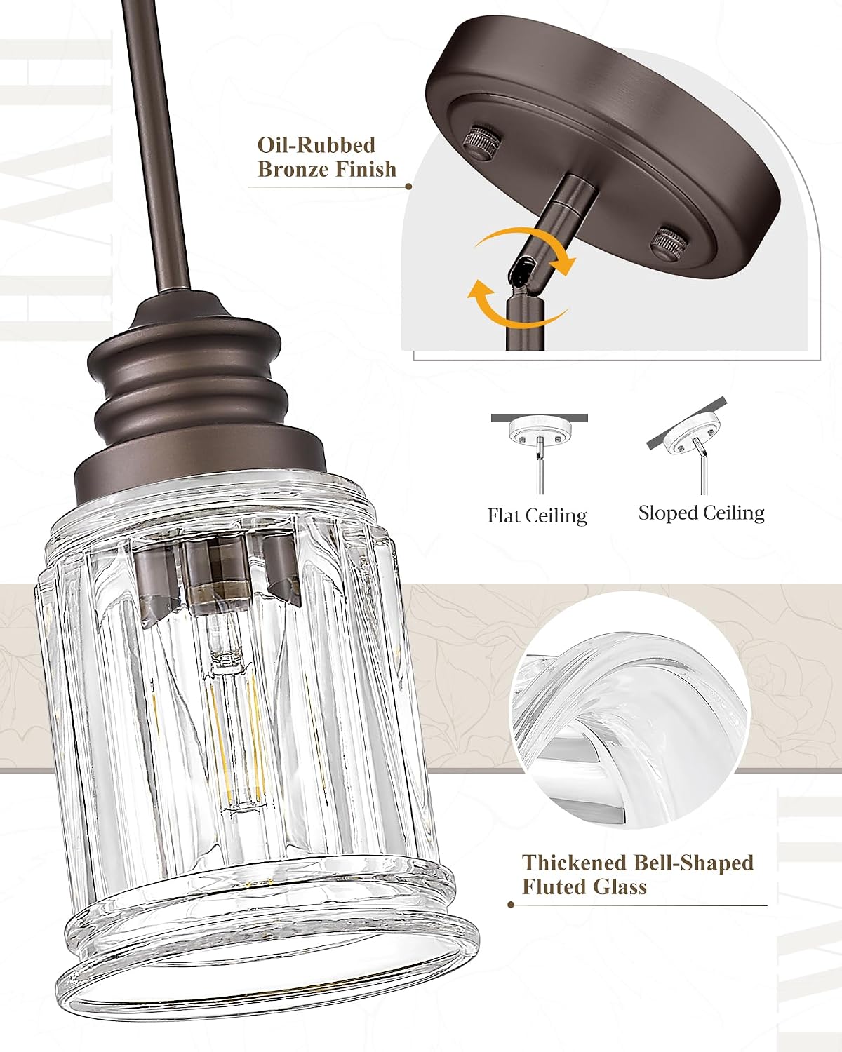 farmhouse pendant light for kitchen island, hwh oil-rubbed shown in use