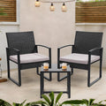 Murago 3-Piece Wicker Patio Bistro Set, Patio Conversation Set
