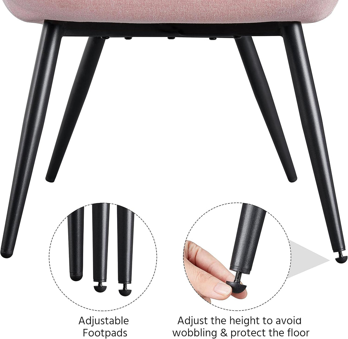 Yaheetech Accent Chair, Upholstered Armchair with Metal Legs, Pink