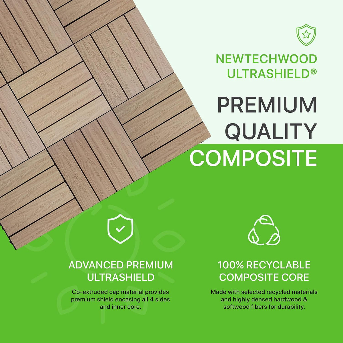 NewTechWood UltraShield Naturale 1 ft. x 1 ft. Composite Deck Tiles
