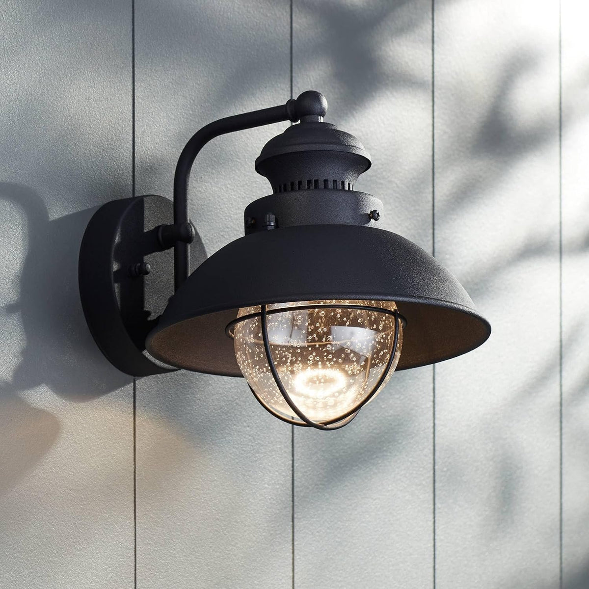 Fordham 8" High Black LED Farmhouse Outdoor Wall Light Fixture