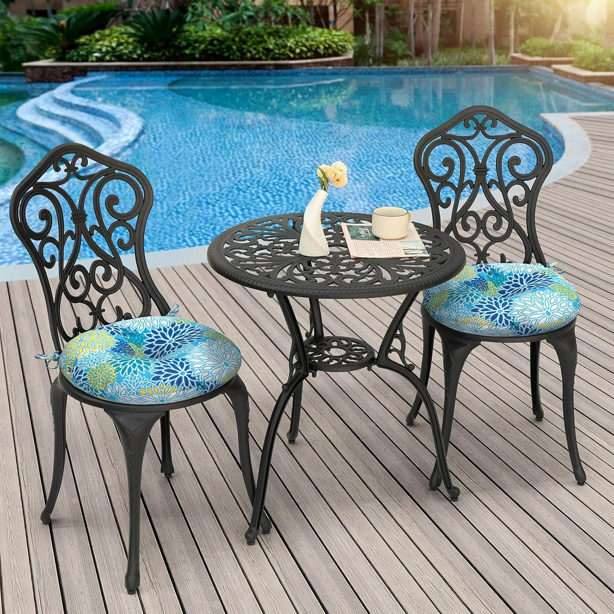outdoor bistro chair cushions, water repellent furniture chair showing dimensions