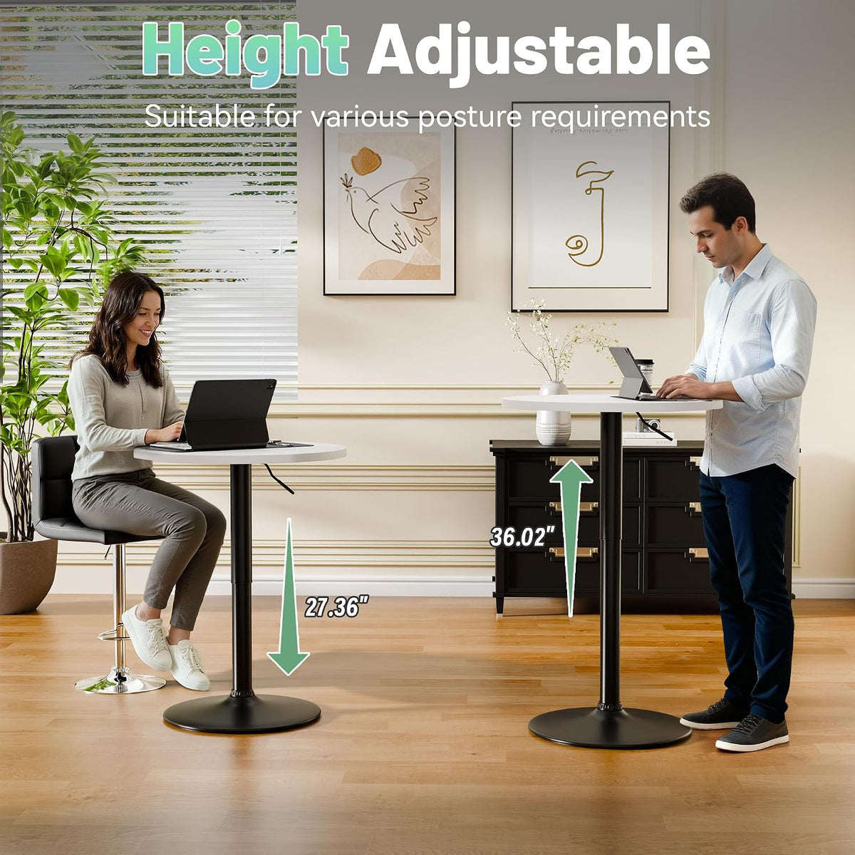 furmax bistro pub table height adjustable round bar, package contents