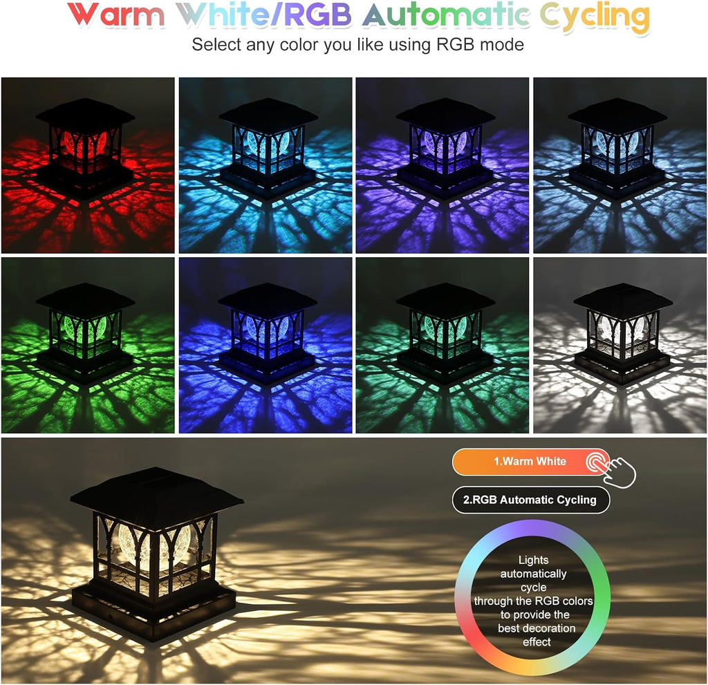 4x4 Post Solar Lights Crackle Glass Solar Post Cap Lights 20 Lumens