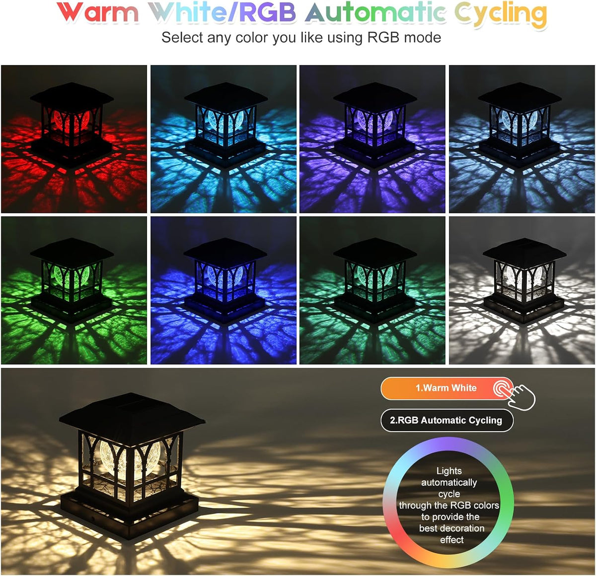 4x4 Post Solar Lights Crackle Glass Solar Post Cap Lights 20 Lumens