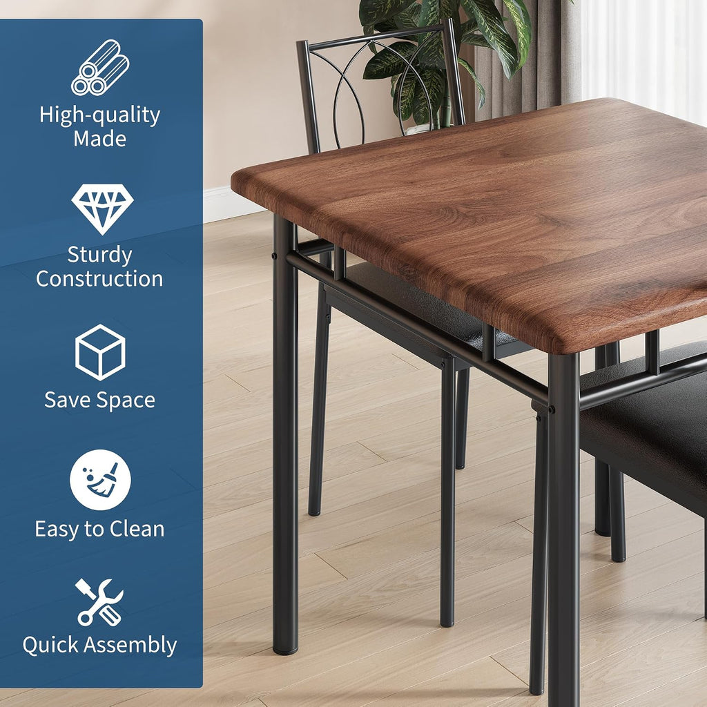 Garvee Dining Table Set for 2, Small Kitchen Table with Upholstered Chairs
