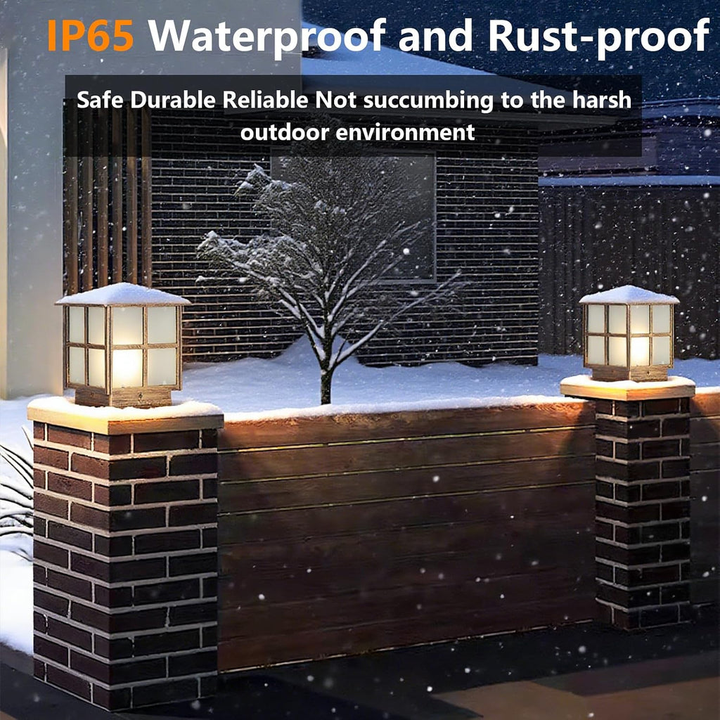 Outdoor Post Light,9.84In Hardwired Column Pillar Light Anti-rust Lamp Post