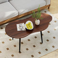 GIANTEX Small Coffee Table, 39.5" Cloud Center Table, Walnut