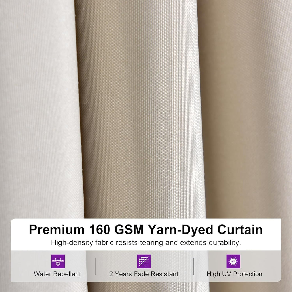 PURPLE LEAF Patio Gazebo 12' x 16' Champagne Galvanized Steel Double Roof