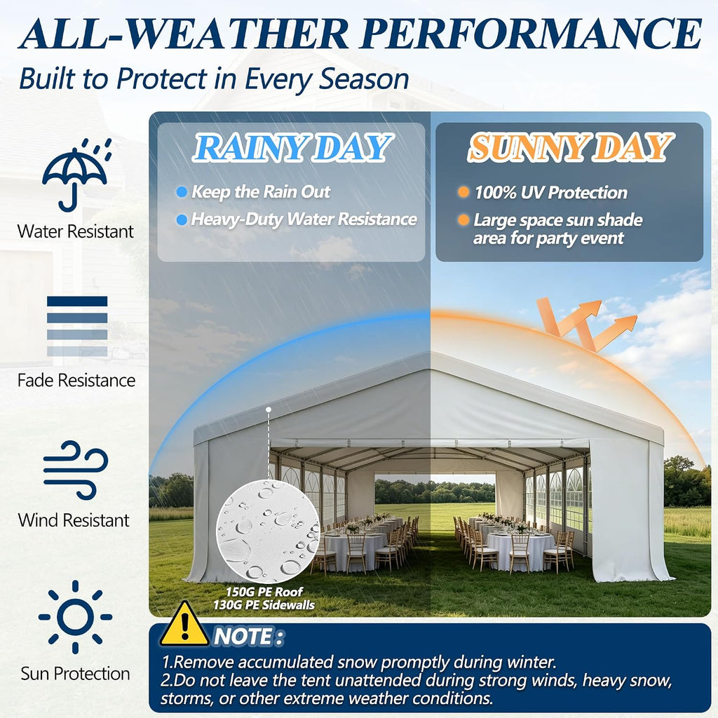 COVERONICS 20'x40' Heavy-Duty Party Tent for Events