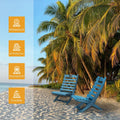 IVY&LANE Portable Xavier-Chairs Set of 2 | Folding-Adirondack-Chair | Wave | HDPE Plastic | Blue | All-Weather Resistant | for Outdoor Fire-Pit Patio Lawn Beach Poolside