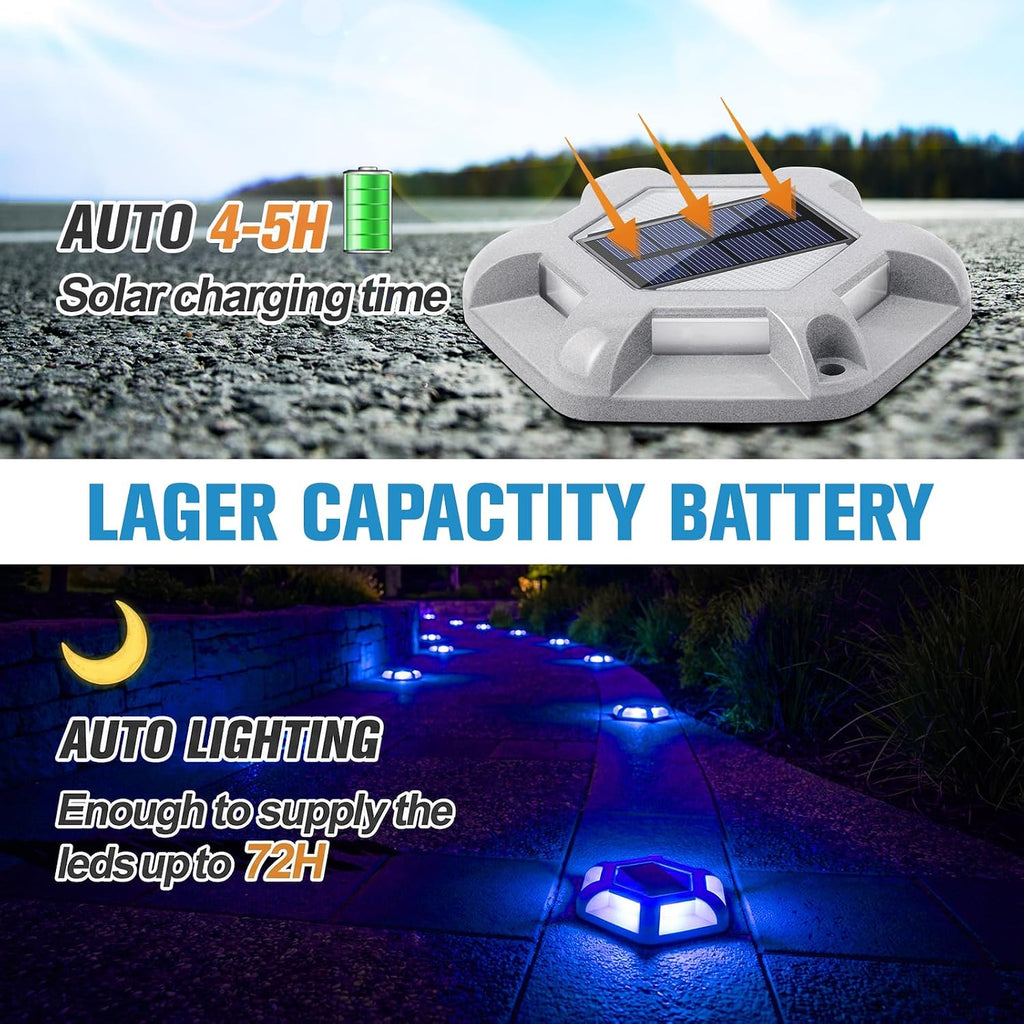 volisun solar dock driveway deck outdoor pathway led showing dimensions