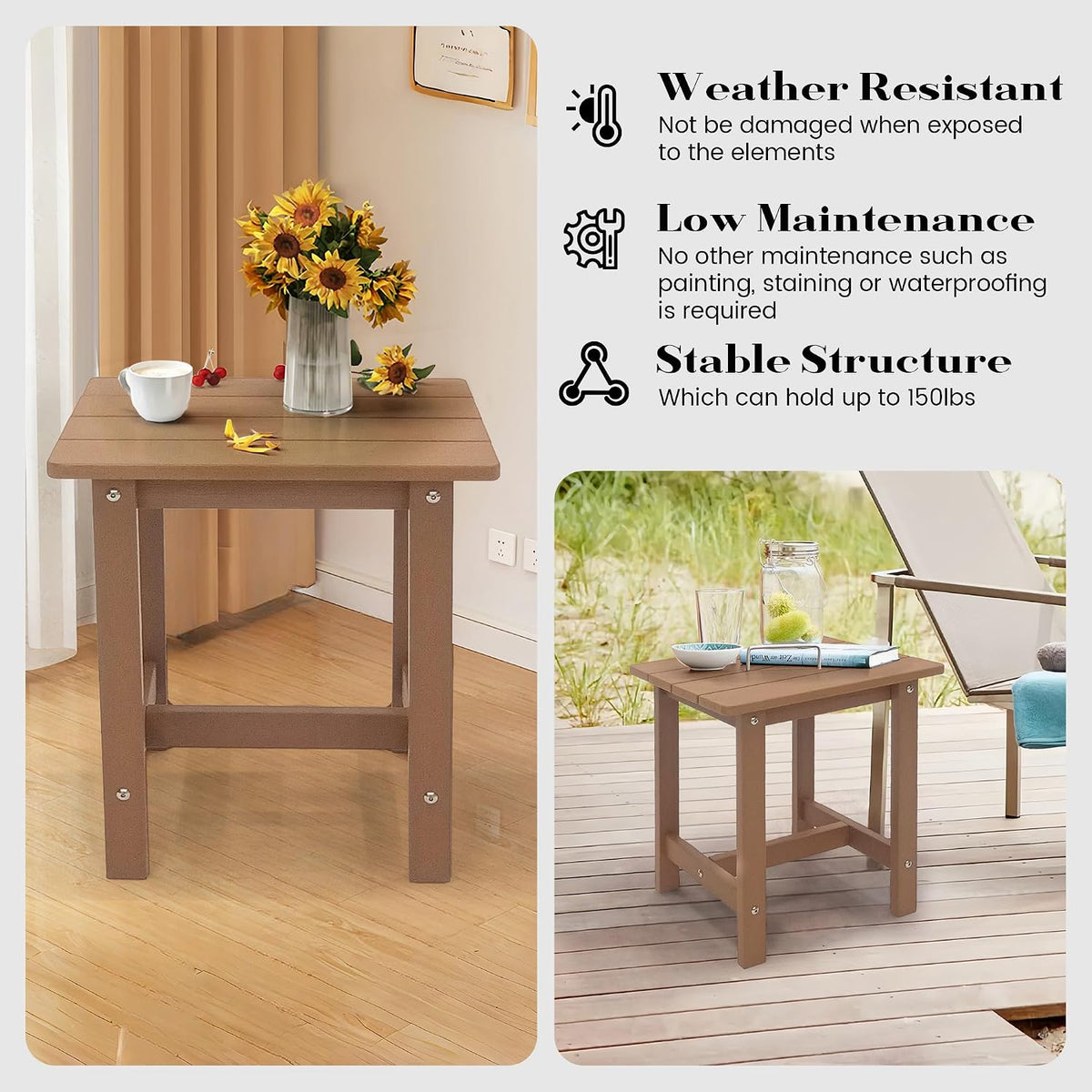meluvici outdoor side table, small adirondack side table, package contents