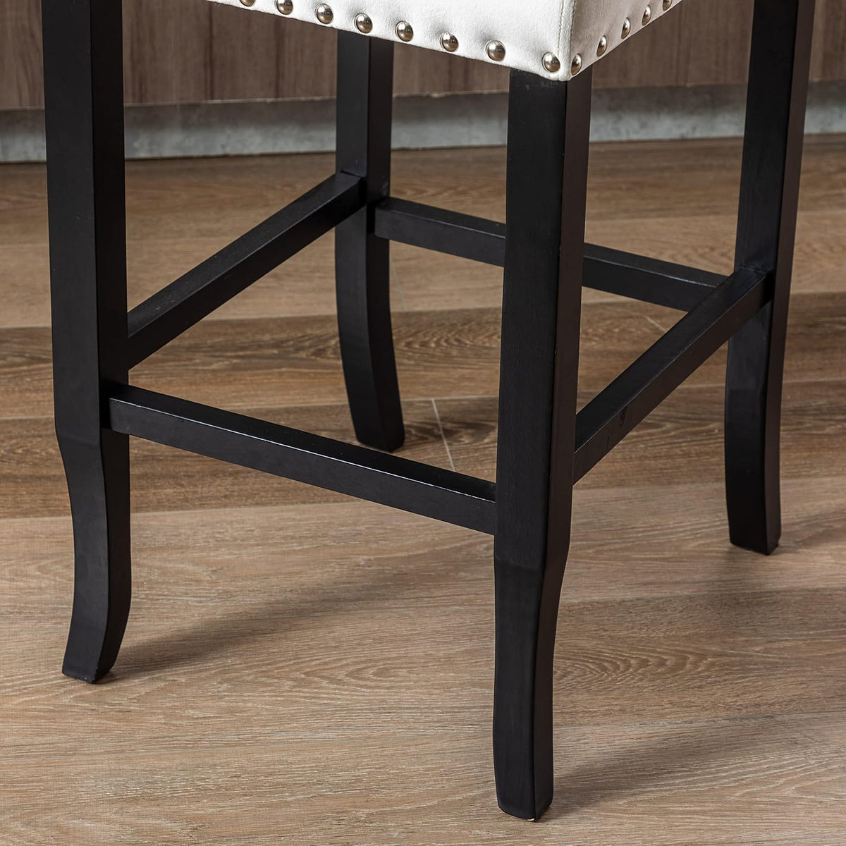 DUOMAY Modern Tufted 30" Bar Stools Set of 4, Velvet White