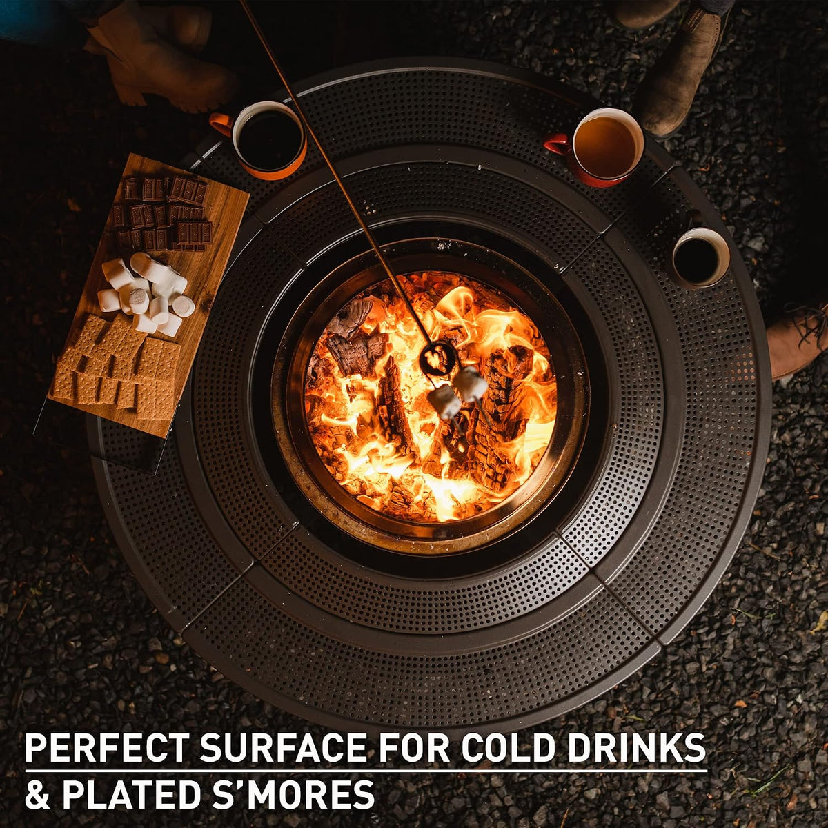 Solo Stove 42" Fire Pit Surround | Protective Barrier & Outdoor Tabletop