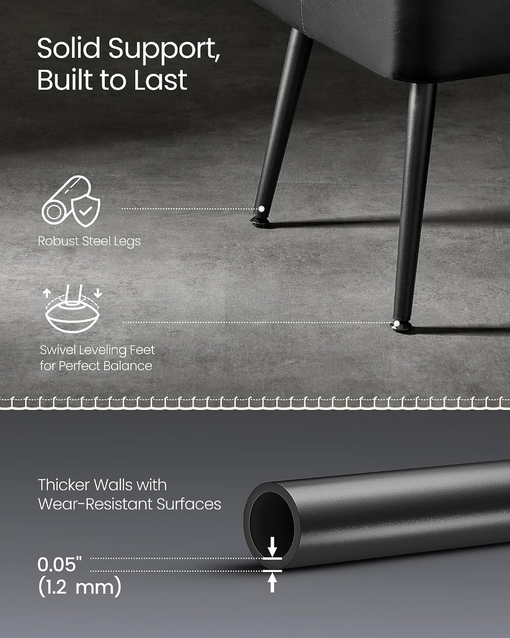 VASAGLE Bench for Entryway, PU Leather, Steel Legs, Loads 660 lb