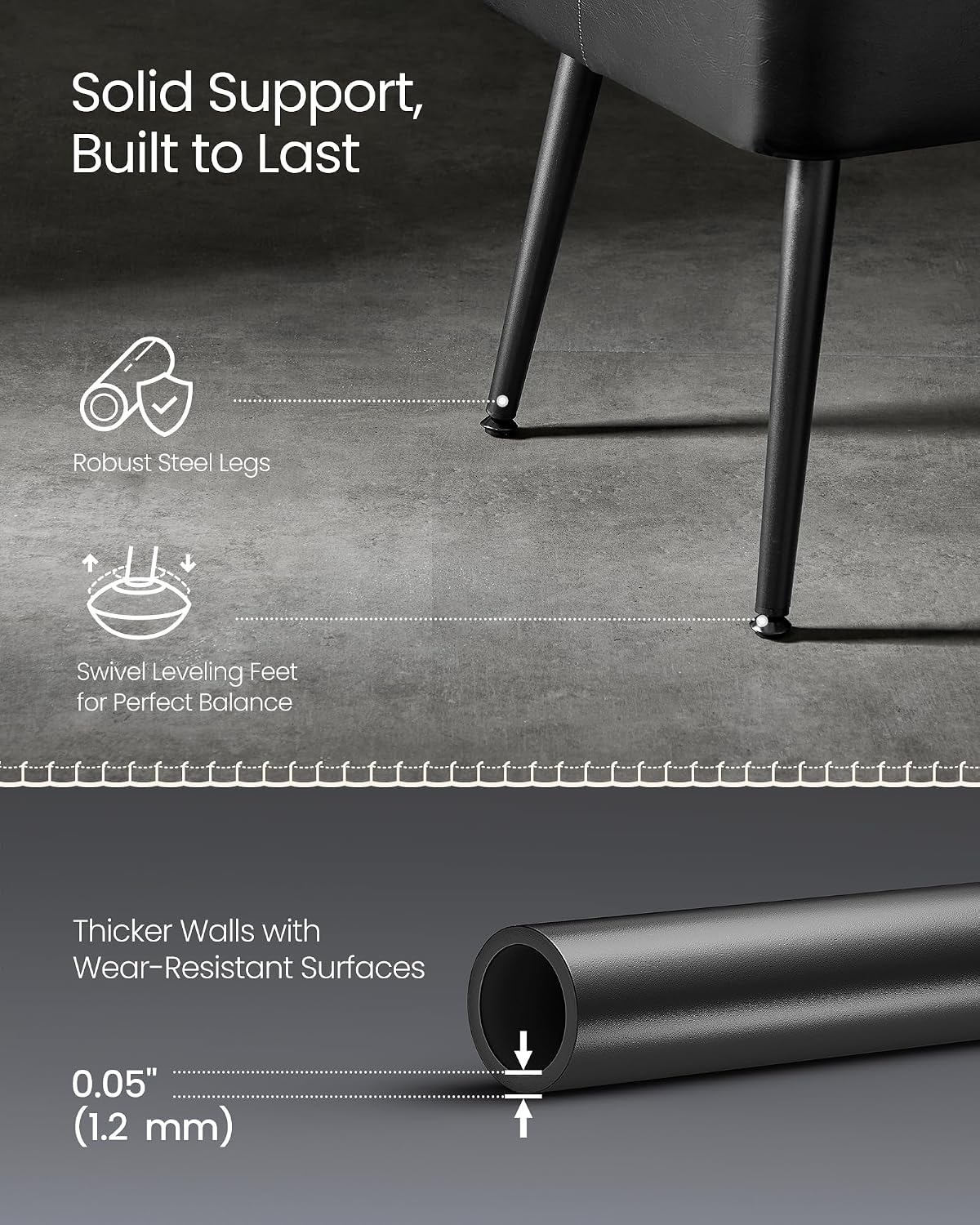 VASAGLE Bench for Entryway, PU Leather, Steel Legs, Loads 660 lb