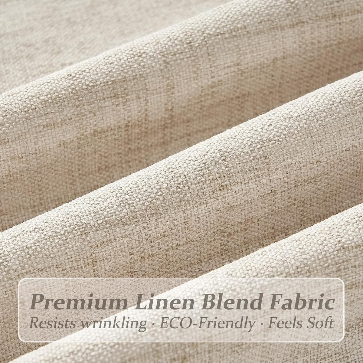 Pinch Pleated Semi Sheer Natural Linen Curtains 96 Inches Long for Living Room, Memory Trained Light Filtering 8FT Length Viral Windows Drapes Privacy Bedroom Modern Curtain 2 Panels Set Hooks Rings