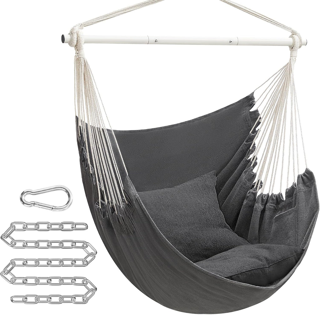songmics hammock chair, load capacity 330.7 lb, with shown in use