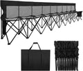 Soccer Bench- Folding Team Bench Soccer 9 Seats with Mesh,Black