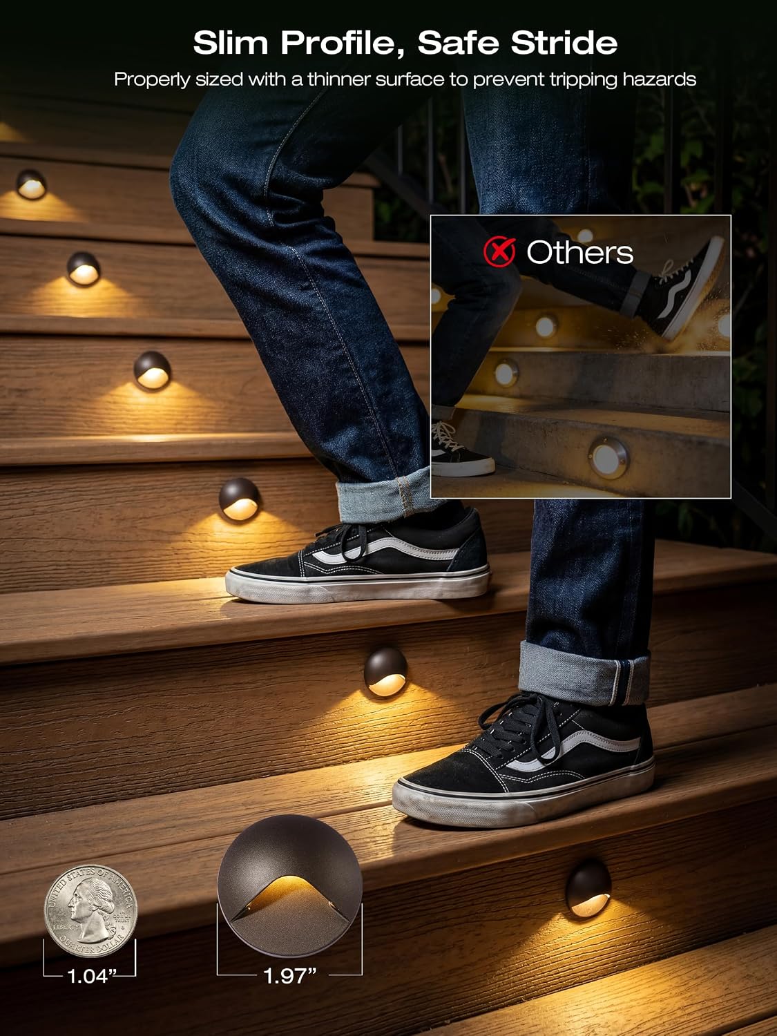 cloudy bay [12 pack] anti-glare low voltage led, side view