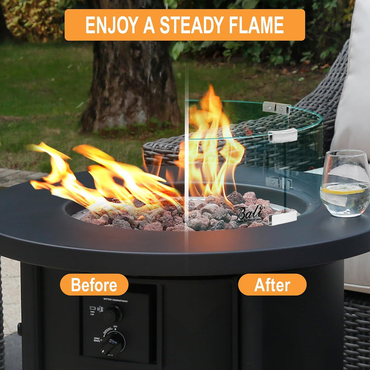 BALI OUTDOORS Fire Pit Wind Guard