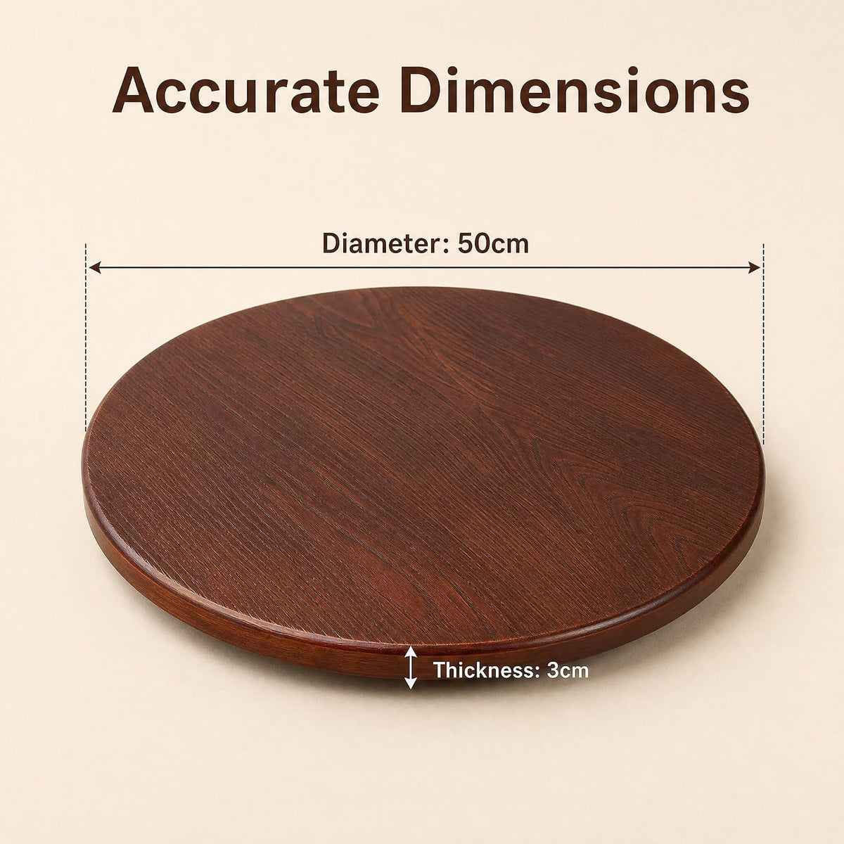 farmhouse round wooden table top 19.7" diy for, close-up detail