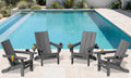 SERWALL Modern Folding Adirondack Chairs Set of 4, HDPE, Cup Holders, Gray