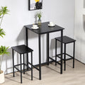 Finnhomy Bar Table, 23.6" Pub High Top, Square Bar Height, Counter Height Cocktail, Small Kitchen Set for 2, Breakfast for Kitchen, Living Room, Rustic Black