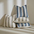 Zealax Modern Farmhouse Decorative Pillow Covers 20x20 Inch Boho Throw Pillows Neutral Soft Chenille Couch Cushion Covers, Set of 2 Velvet Striped Accent Pillows Cases for Sofa Bed Living Room, Beige