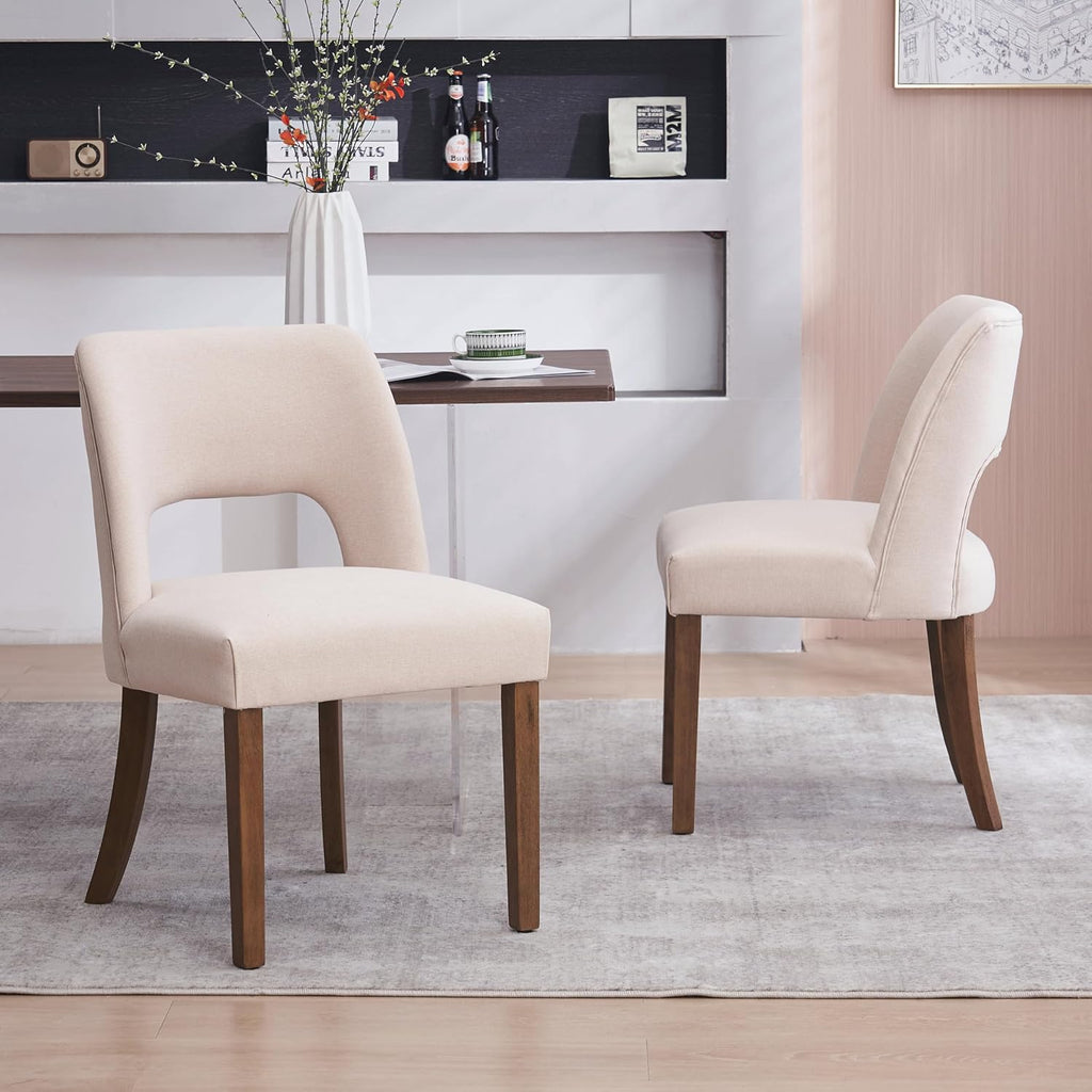VKNOW Dining Chairs Set of 2, Fabric Dining Chairs, Beige
