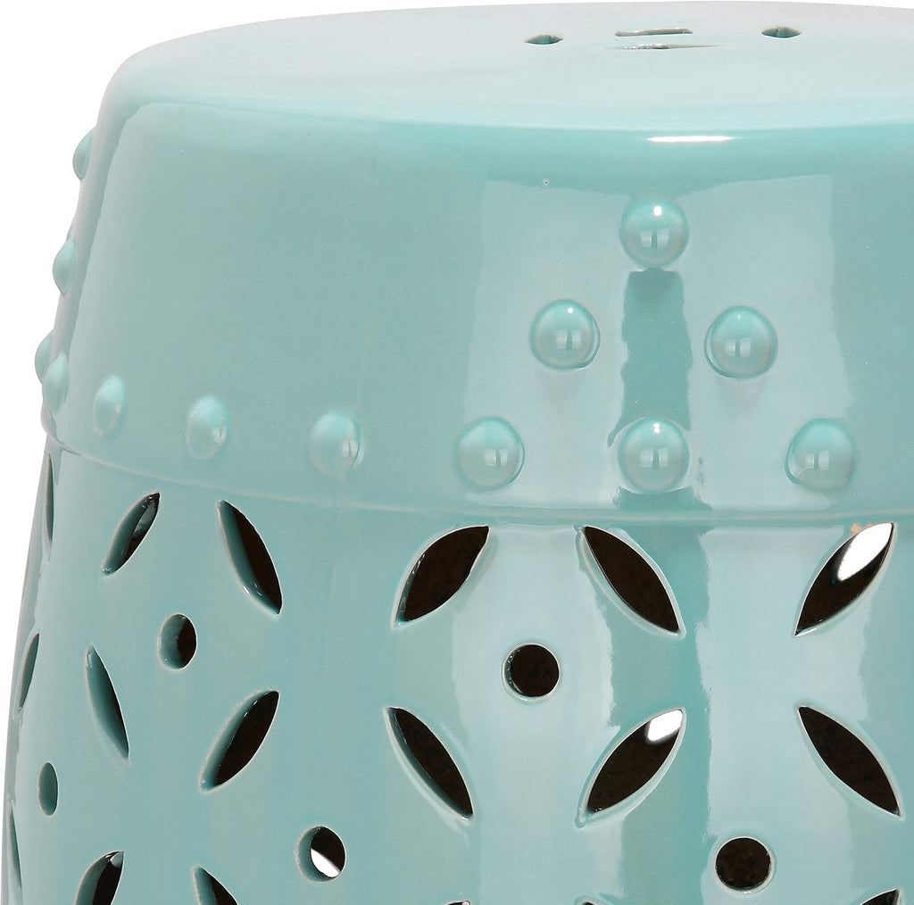 Safavieh Castle Gardens Collection Lattice Coin White Ceramic Garden Stool