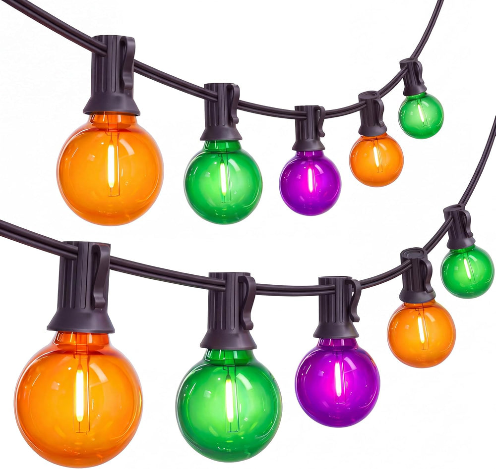 SUNSGNE 25FT Globe Outdoor Halloween String Lights G40 LED String Lights with...
