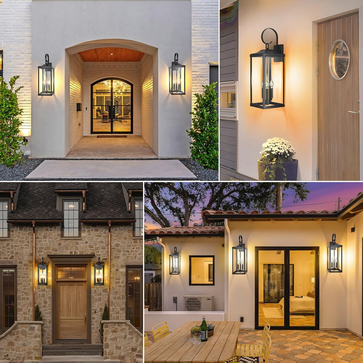 24" Extra Large Outdoor Wall Lights, Waterproof Outdoor Wall Sconce 3-Light