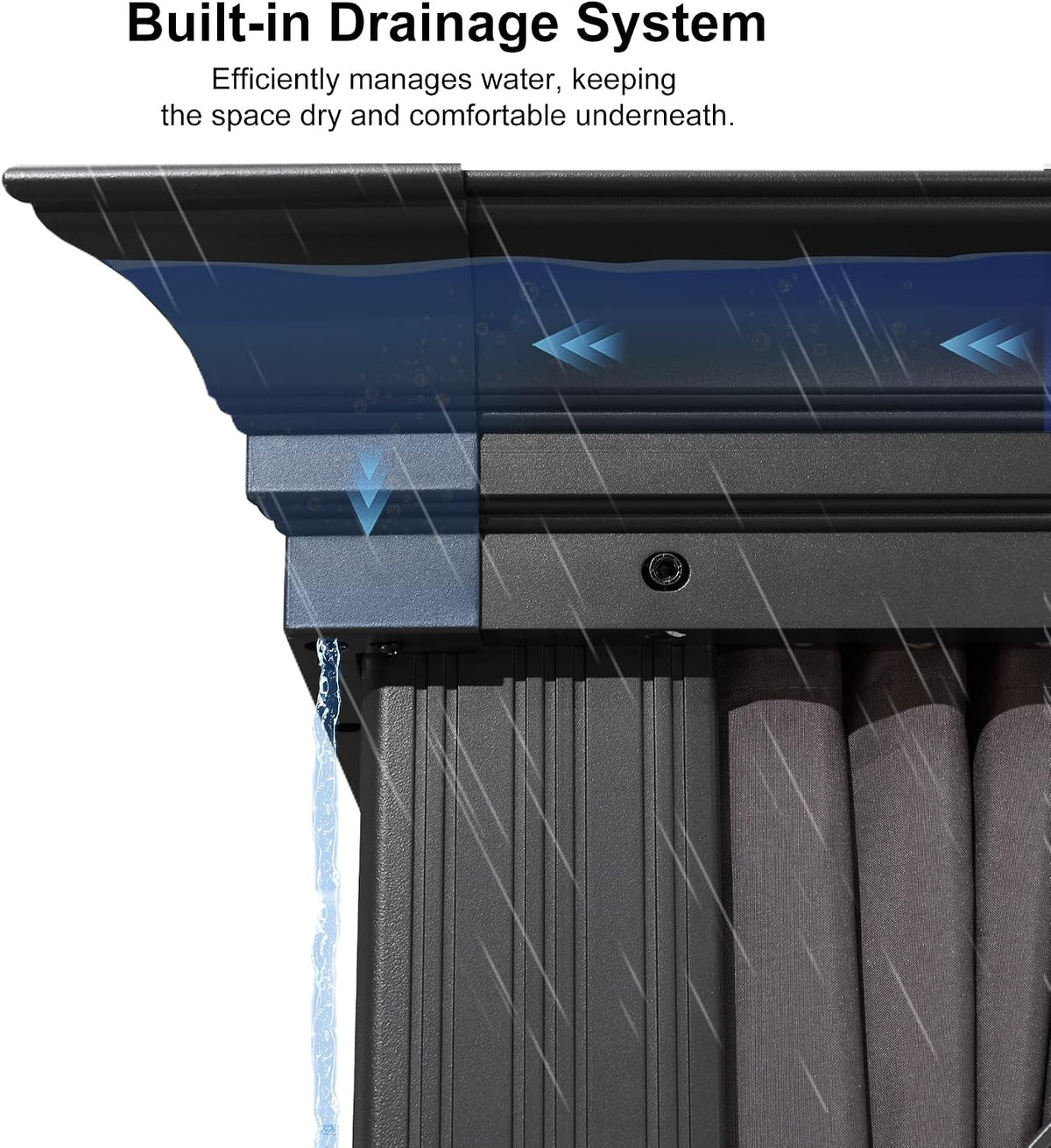 PURPLE LEAF Gazebo 10' X 14' Built-in Drainage System, Gray