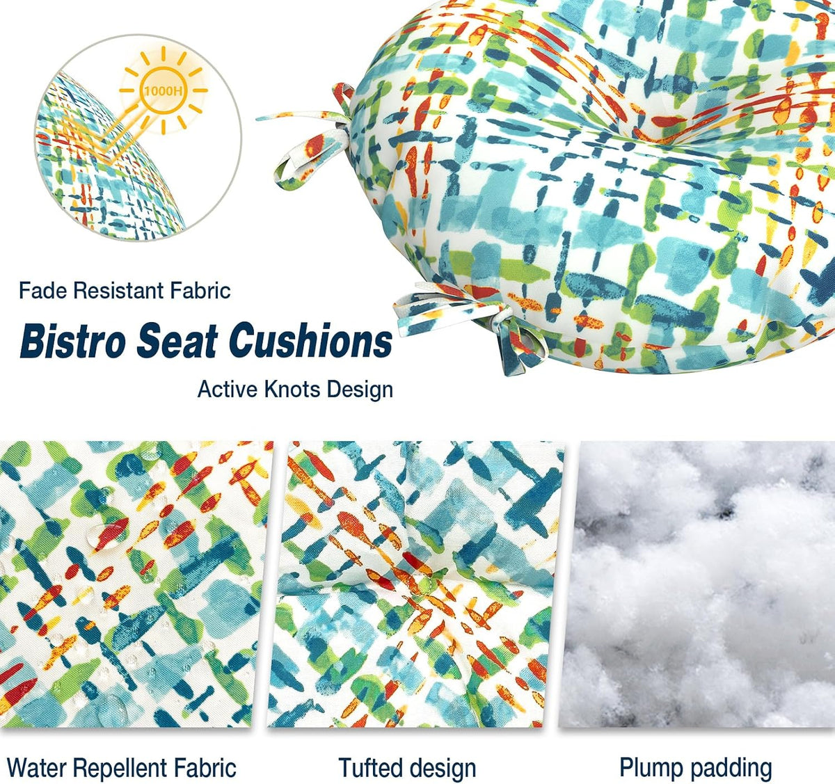outdoor bistro chair cushions, water repellent furniture chair, close-up detail
