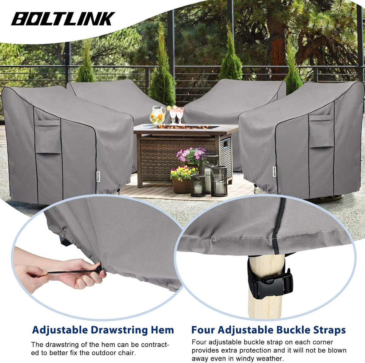 Patio Chair Covers Waterproof, Heavy Duty, 36x37x36 in, 2 Pack