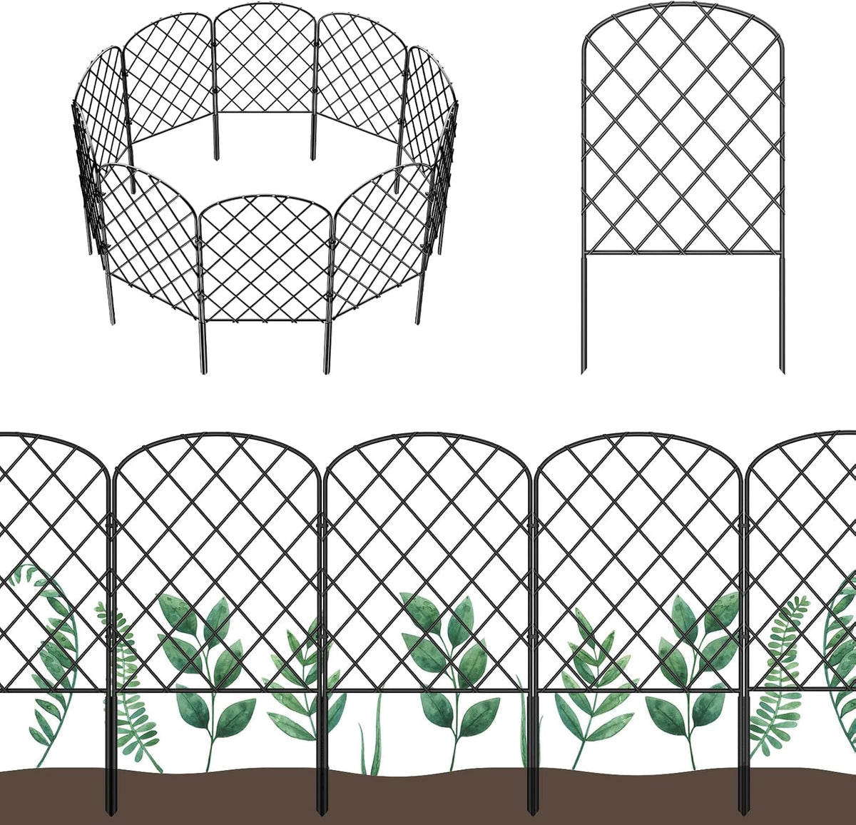 OUSHENG 25 Pack Decorative Garden Fence, Total 27ft(L) x 24in(H)