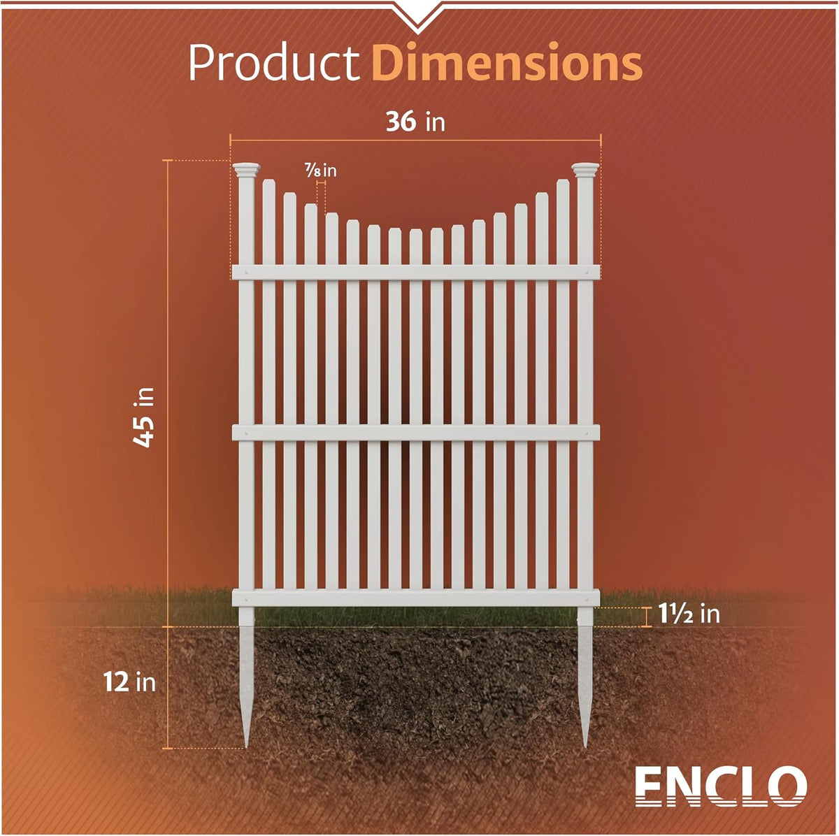 Enclo Huntersville Privacy Screen 2pk, White Vinyl DIY No Dig Kit