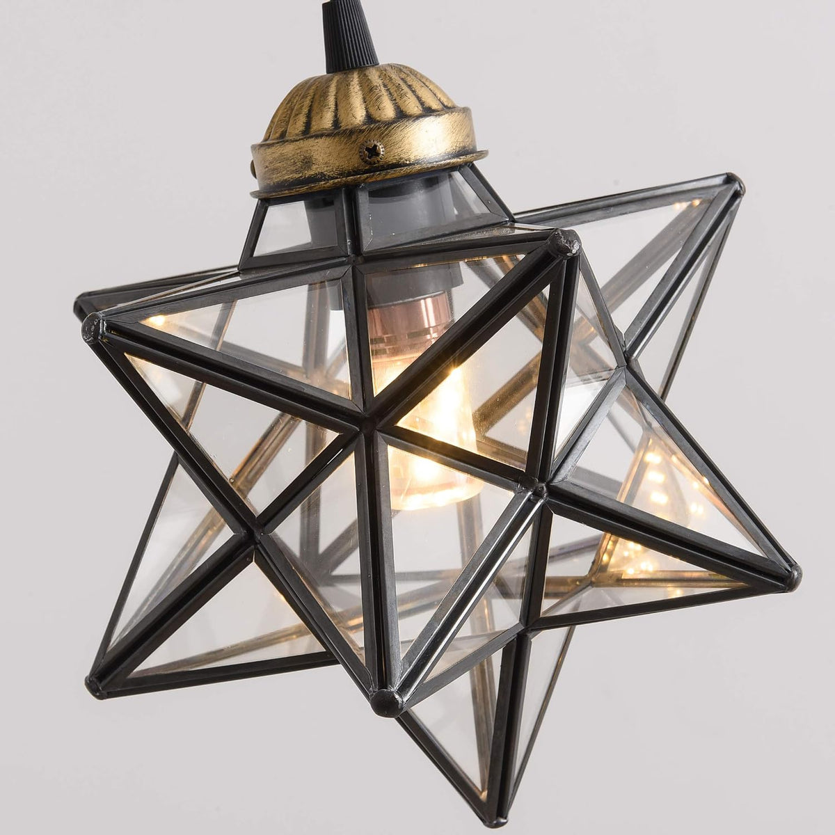 HAIXIANG Clear Glass 3 Pendant Lights Kitchen Dining Chandelier