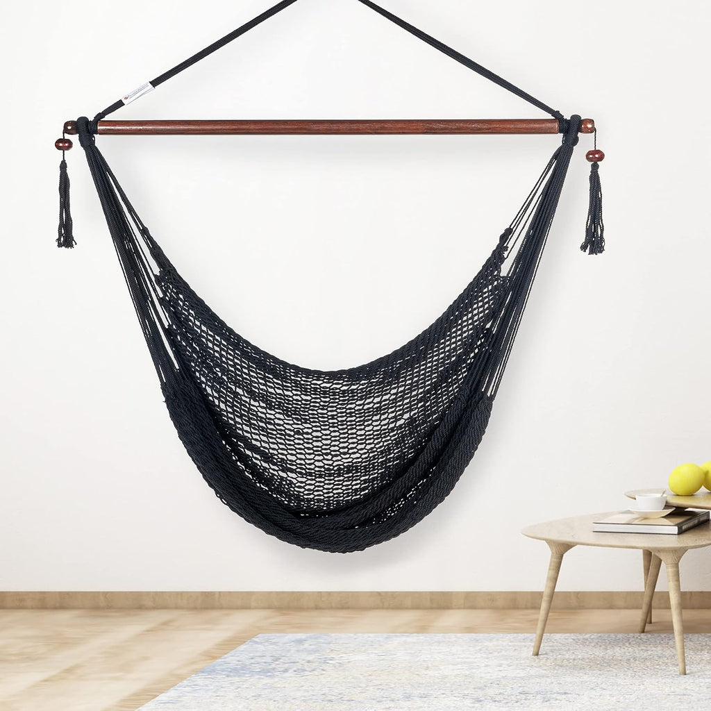 caribbean hammock chair with footrest - 40 inch, close-up detail