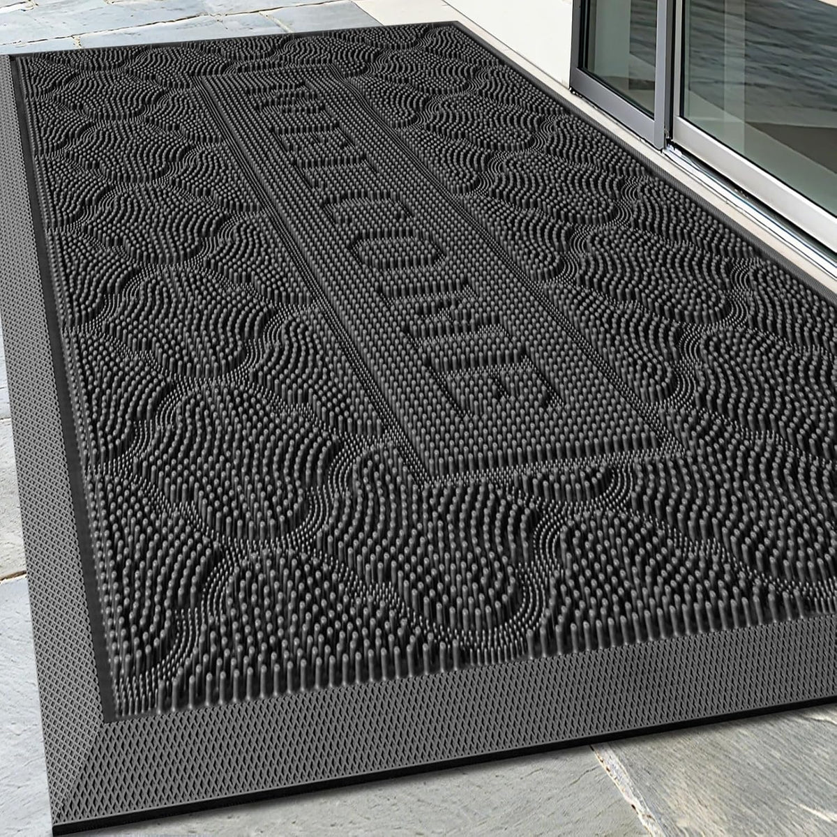 FRAMICS Front Door Mat Outside Entrance, Rubber Door Mats Welcome 24"x36"