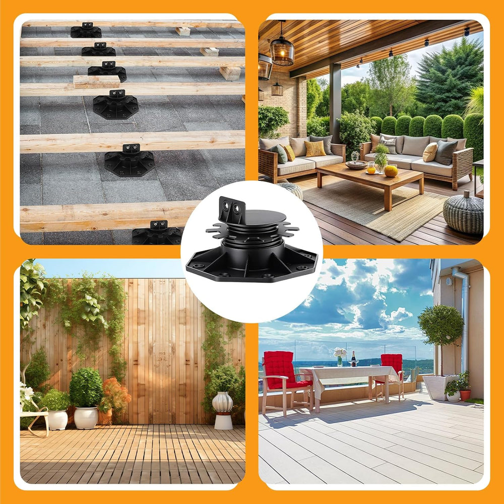 Timtin 24 Pack Adjustable Deck Support Pedestals, 1-3/16 to 2-3/8 in
