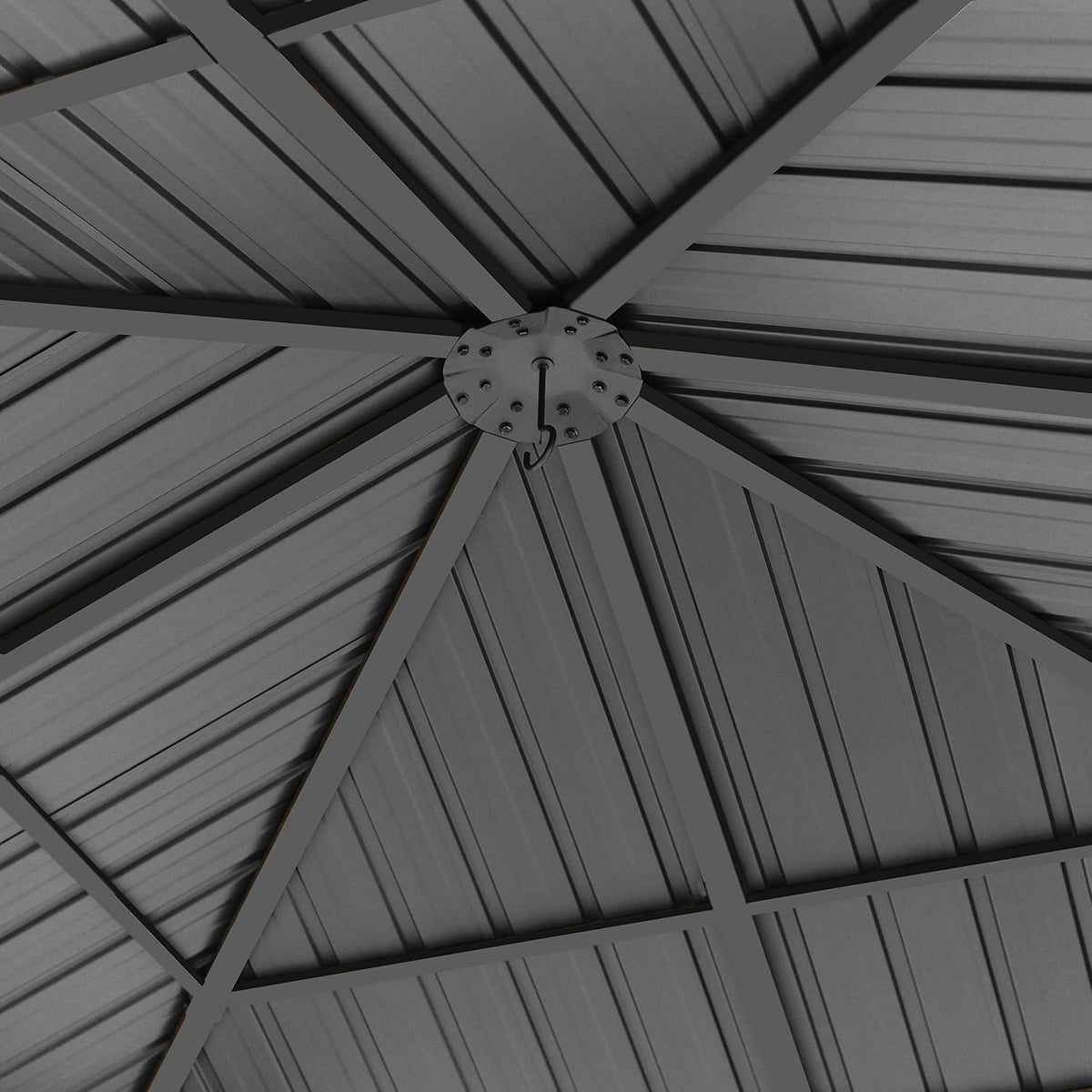 TOOLPORT 10x10 ft Hardtop Gazebo Steel Roof, Champagne