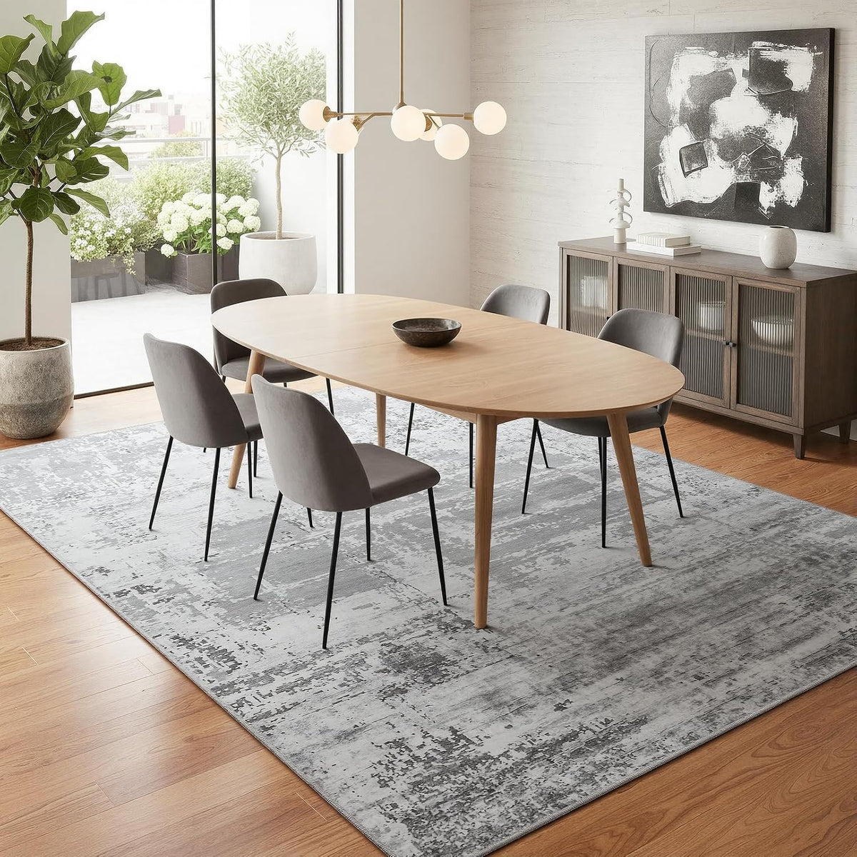 HOMORE 6x9 Area Rug Grey Rugs for Living Room Modern Carpet for Bedroom
